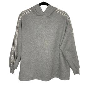 Urban Outfitters Grey Oversized Heavy Weight Hoodie W/Crystals Down Arms
